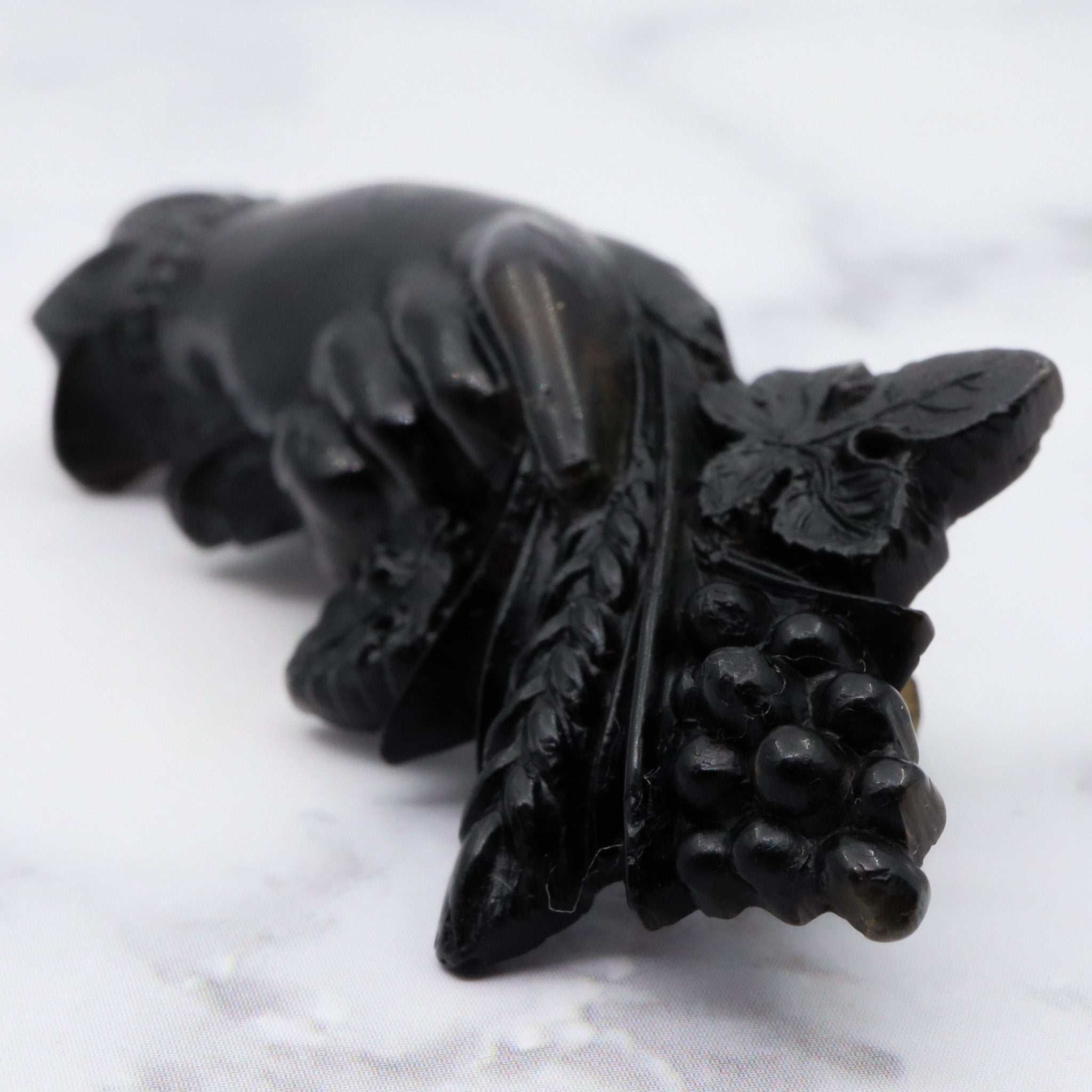 Antique victorian gutta percha love token brooch